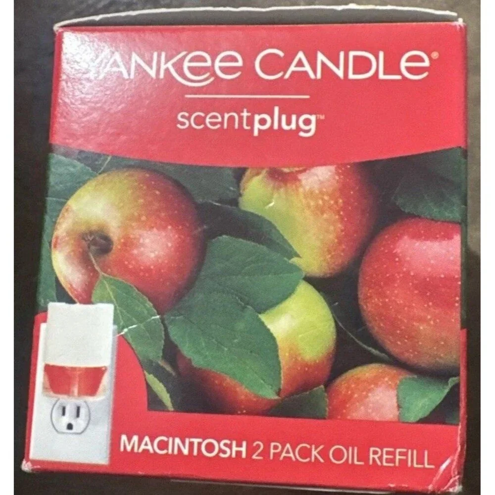 Yankee Candle Macintosh Scentplug Scent Plug Refills Set Of 2 New